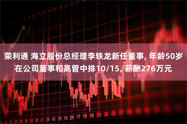 荣利通 海立股份总经理李轶龙新任董事, 年龄50岁在公司董事和高管中排10/15, 薪酬276万元